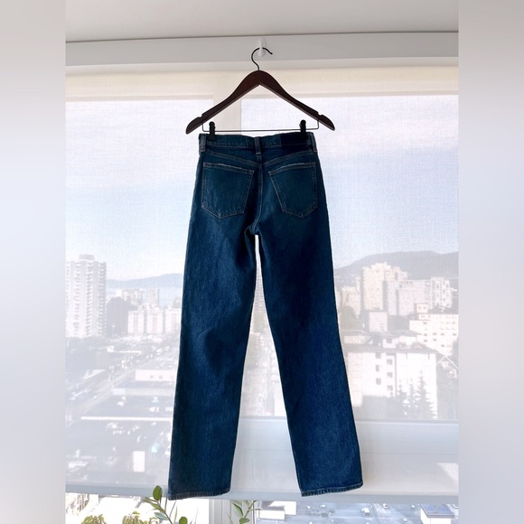 NWOT Abercrombie 90s low rise straight jeans, dark wash - Picture 2 of 7